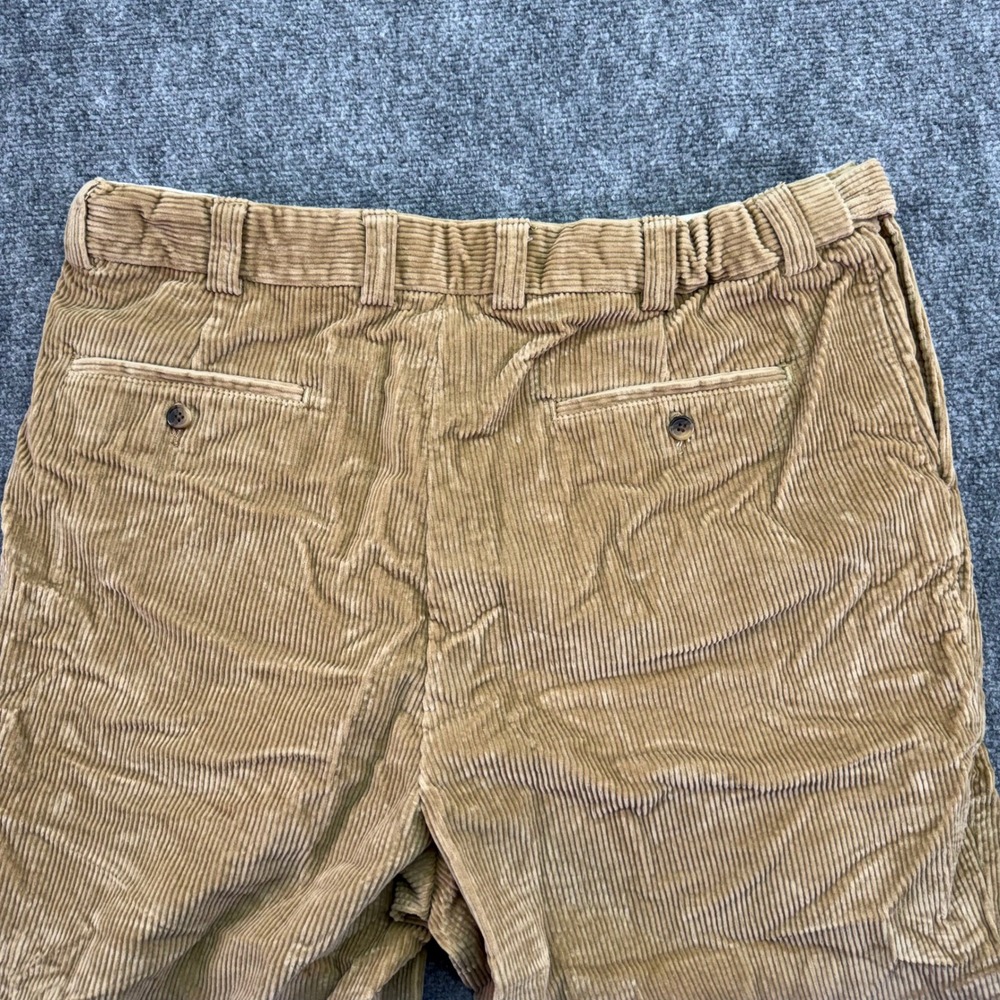 Oak Hill Pants Mens 42x34 (Fits 41x31)‎ Beige Corduroy Pleated Expandable Waist - Picture 6 of 12